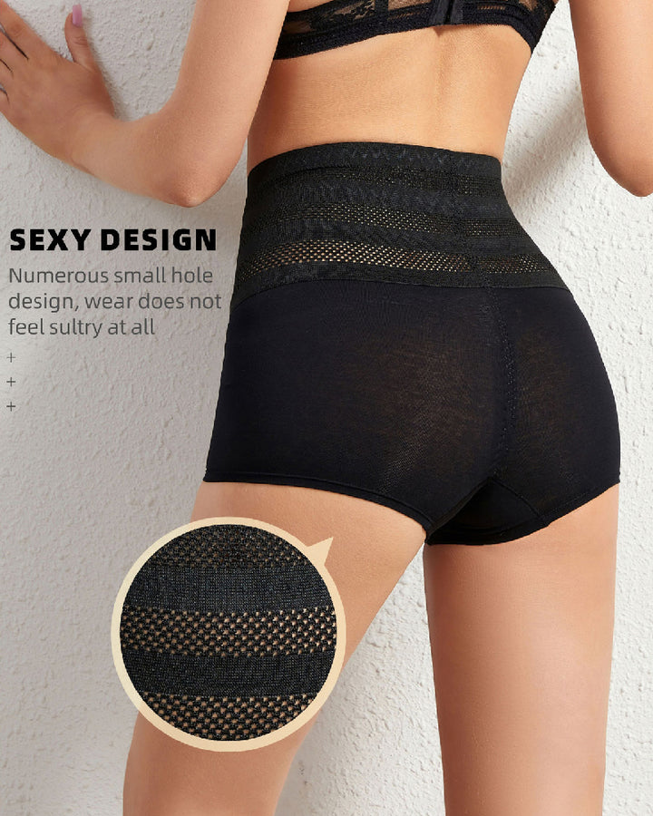 Hohe Taille Atmungsaktiv Perforiertes Elastisches Shapewear Höschen