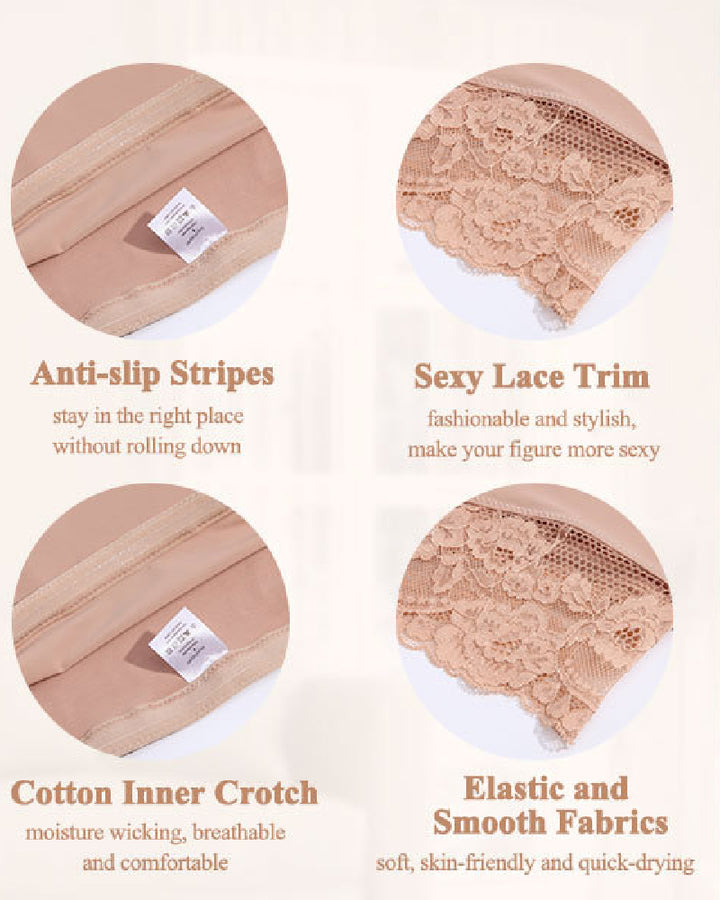 Nahtlose Spitze Bauchkontrolle Shapewear Hohe Taille Tanga Unterwäsche