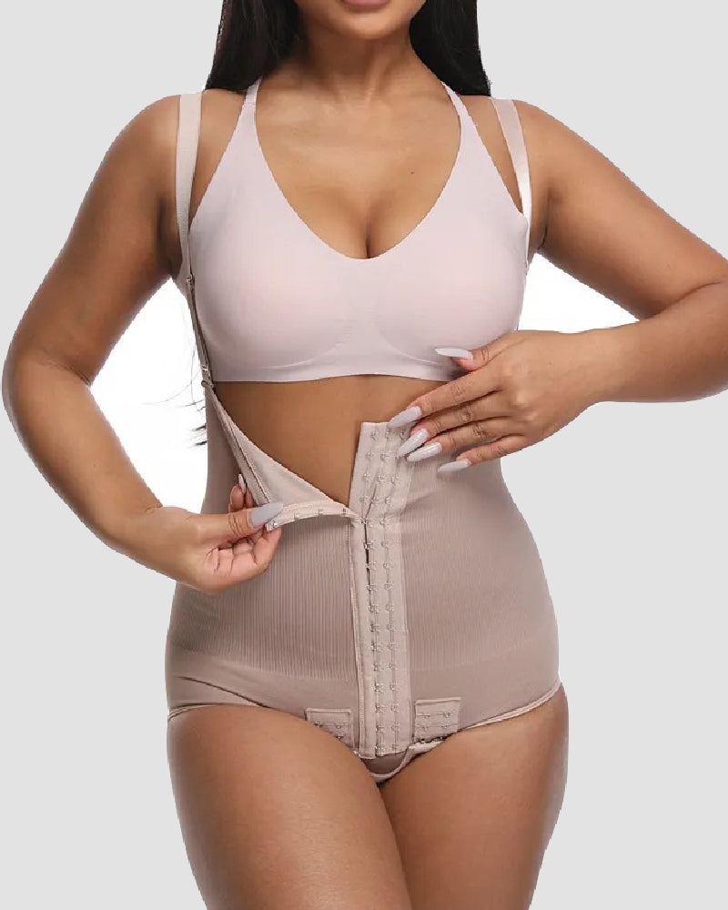 Damen Bauchkontrolle Verstellbare Schnalle Offene Brust Shapewear