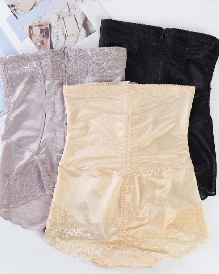 Hohe Taille Reißverschluss Mieder Shapewear Po-Lift Slip