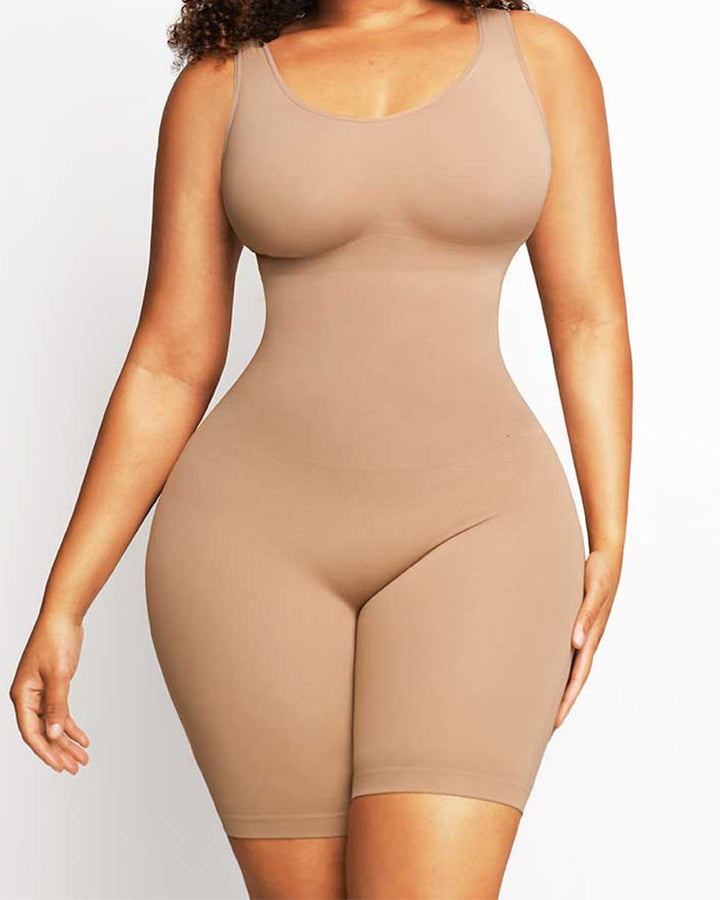Damen Nahtloser Oberschenkel Bauchweg U-Ausschnitt Bodysuit Shapewear