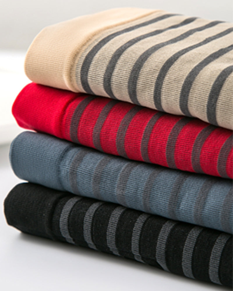 Damen Hohe Taille Gestreifte Bauchkontrolle Shapewear Po Lift Miederslip