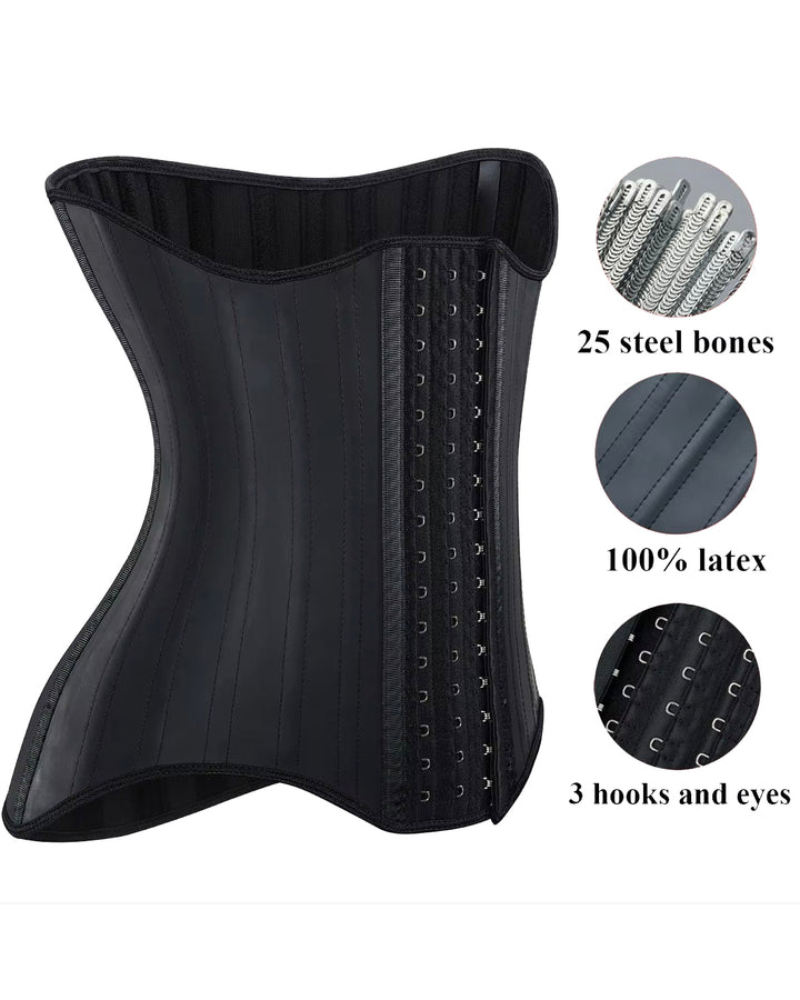 Shapshe® Latex Taillentrainer mit 25 Stahlknochen Korsett Schlankheitsgürtel