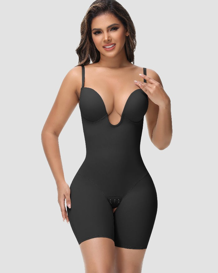 Shapshe® Damen U Plunge Bodysuit Bauchkontrolle mit Integriertem BH