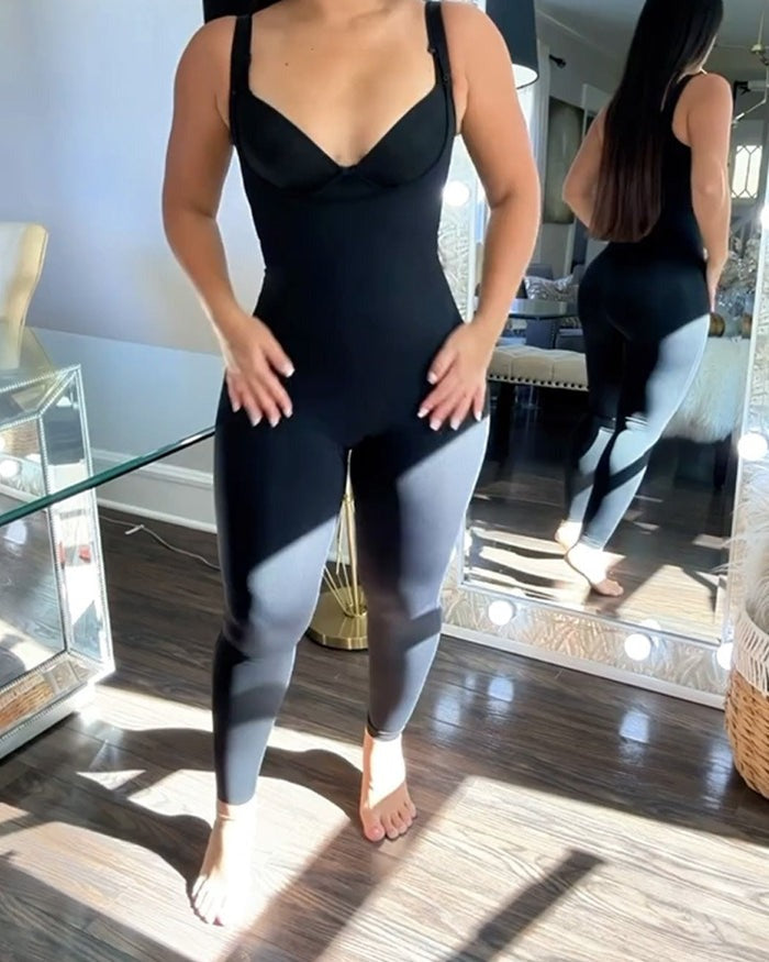 Shapshe® Nahtloser Schlankmachender Ganzkörper Shapewear Jumpsuit mit offener Brust und Bodyshaper