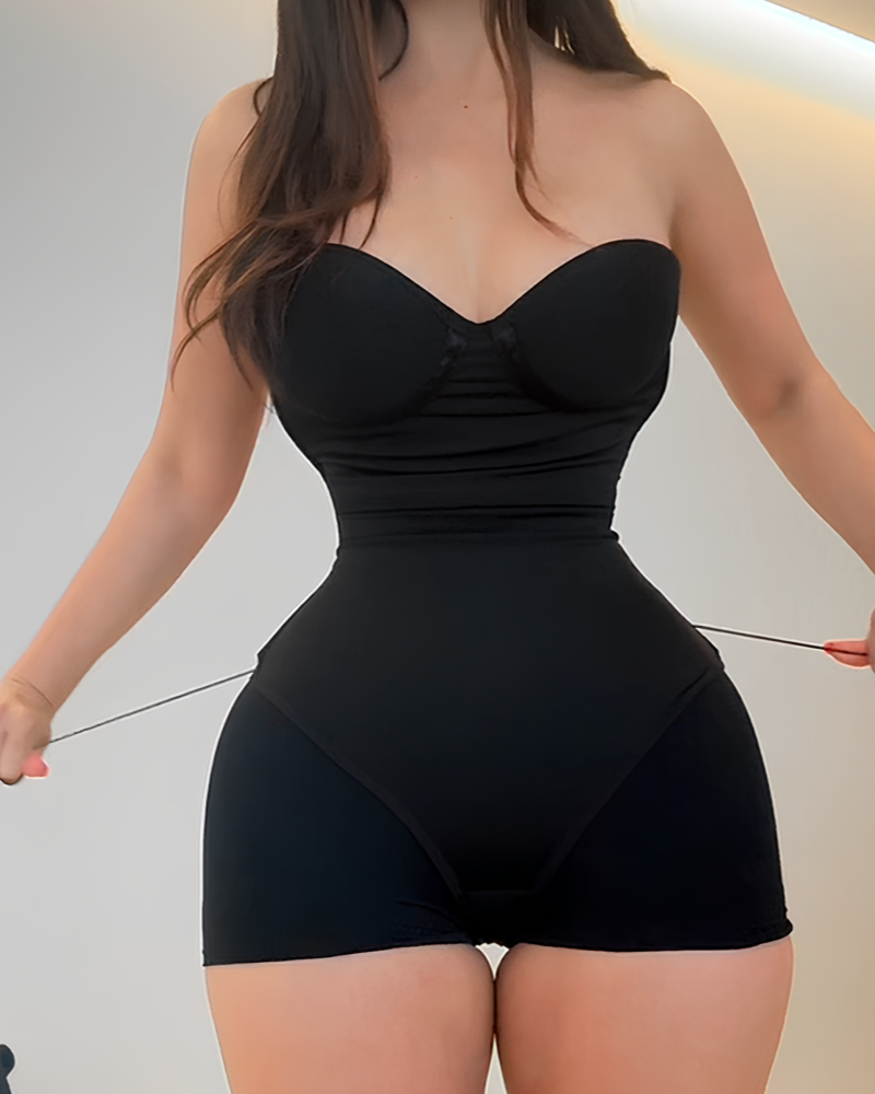 Shapshe® Nahtloser Skinny Bodys mit Sexy Schnürung am Rücken und Tanga