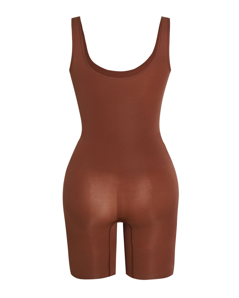 Damen Nahtloser Oberschenkel Bauchweg U-Ausschnitt Bodysuit Shapewear