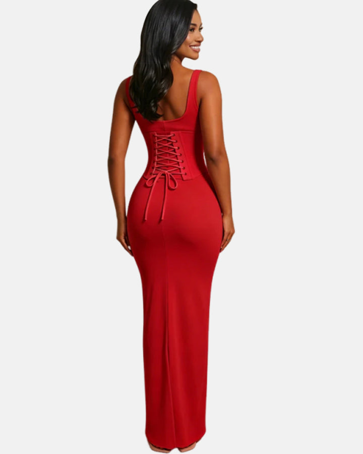 Sanduhrfigur Figurformer Korsett Maxikleid zweiteiliges Set