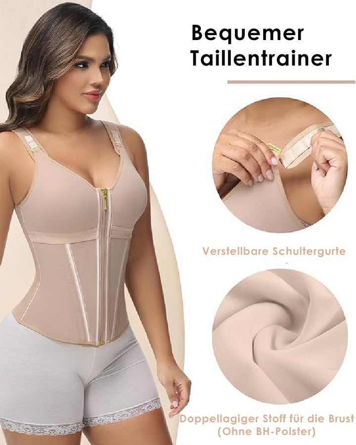 Shapshe® Damen Latex Korsett Bauchkontrolle Body Shaper Weste mit BH