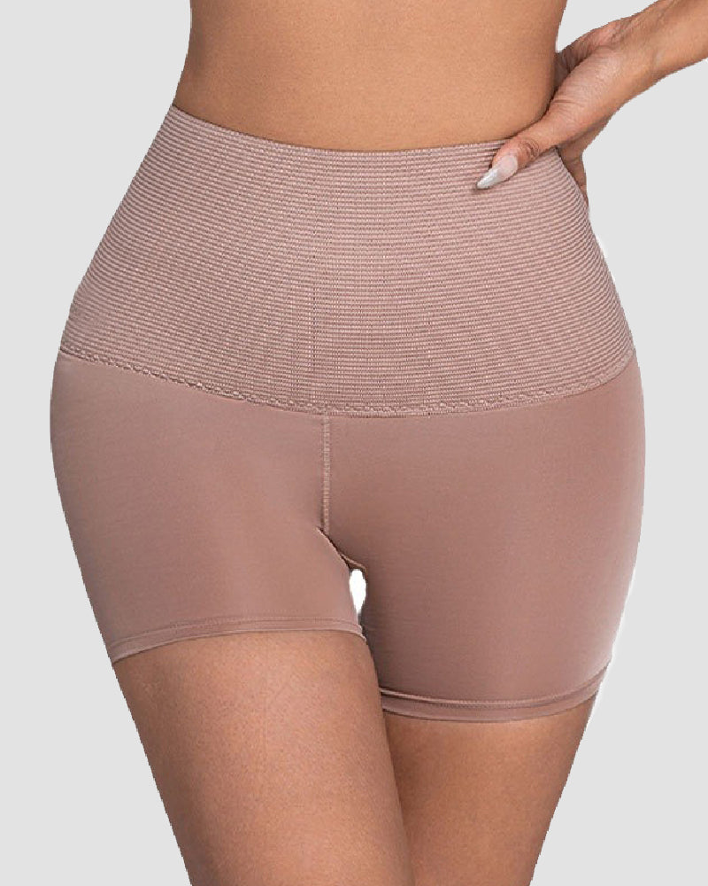 Damen Hohe Taille Mieder Bauchweg Po-Lifter Shapewear Shorts
