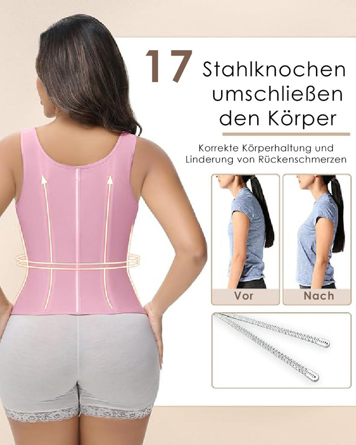 Shapshe® Damen Latex Korsett Bauchkontrolle Body Shaper Weste mit BH