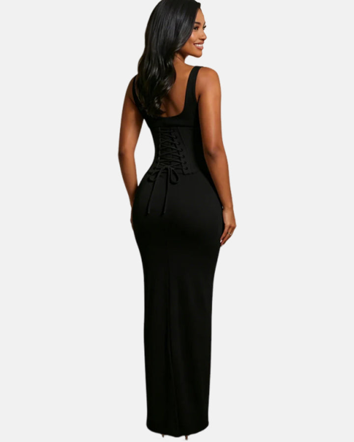 Sanduhrfigur Figurformer Korsett Maxikleid zweiteiliges Set