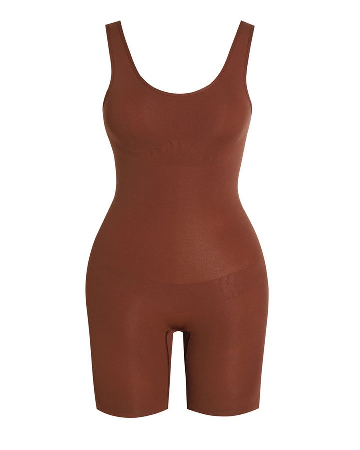 Damen Nahtloser Oberschenkel Bauchweg U-Ausschnitt Bodysuit Shapewear