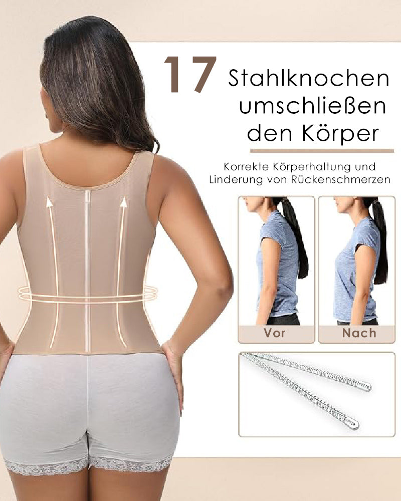 Shapshe® Damen Latex Korsett Bauchkontrolle Body Shaper Weste mit BH