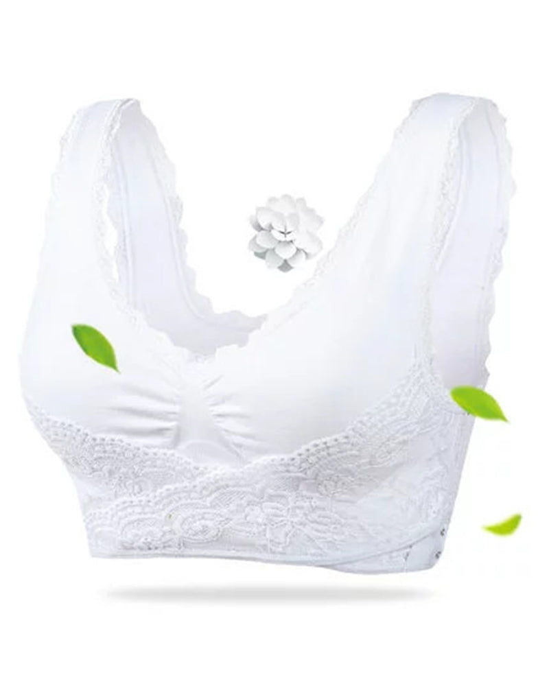 Push Up Sport BH für Damen mit Seitlicher Gekreuzter Schnalle und Ohne Stahl