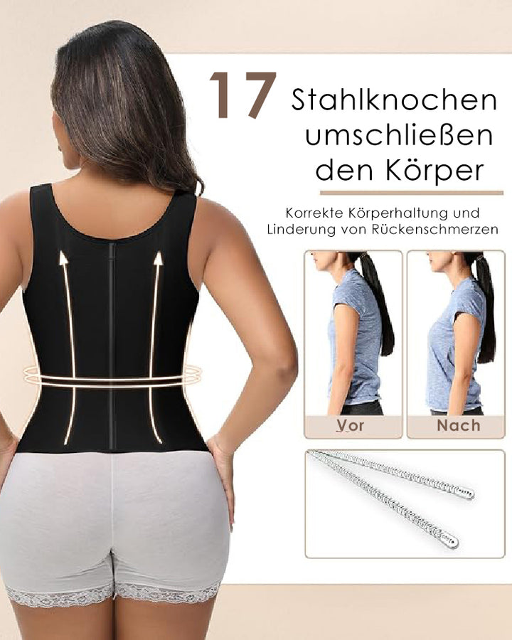 Shapshe® Damen Latex Korsett Bauchkontrolle Body Shaper Weste mit BH
