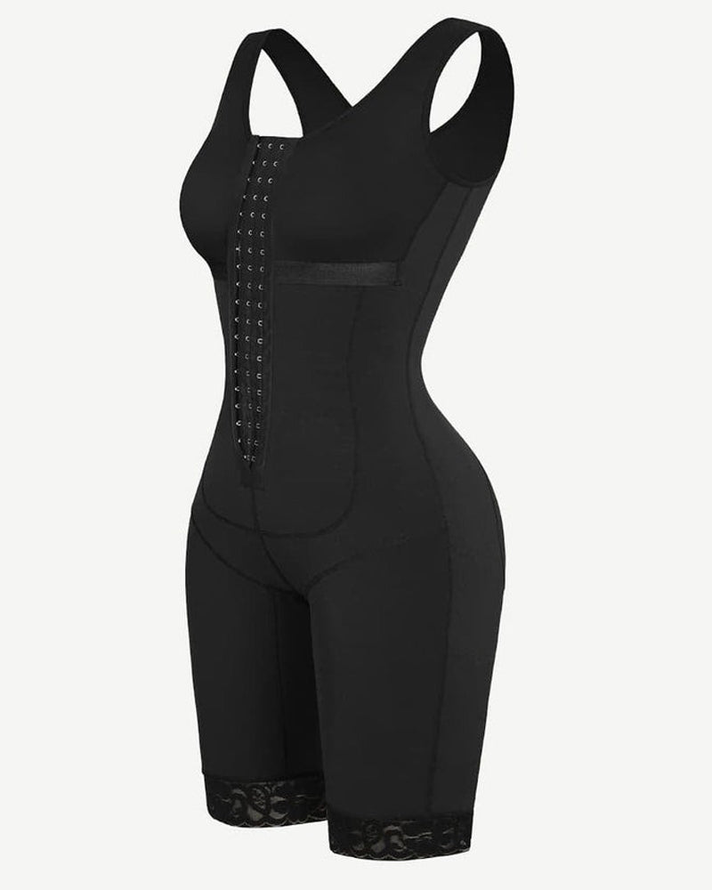 Shapshe® Ganzkörper Bauchweg Shapewear mit Haken und Ösen und fester Kompression