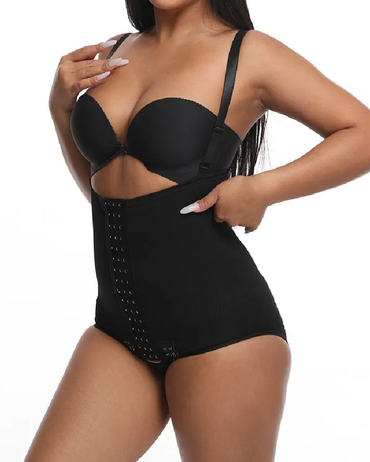 Damen Bauchkontrolle Verstellbare Schnalle Offene Brust Shapewear
