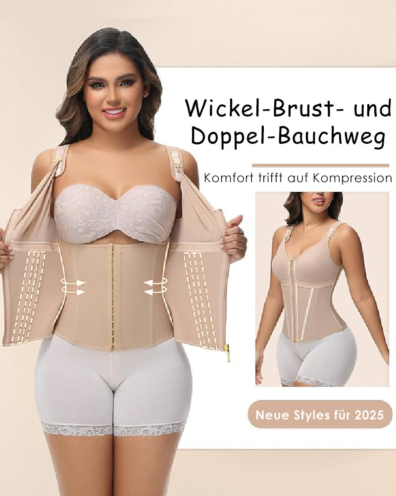 Shapshe® Damen Latex Korsett Bauchkontrolle Body Shaper Weste mit BH