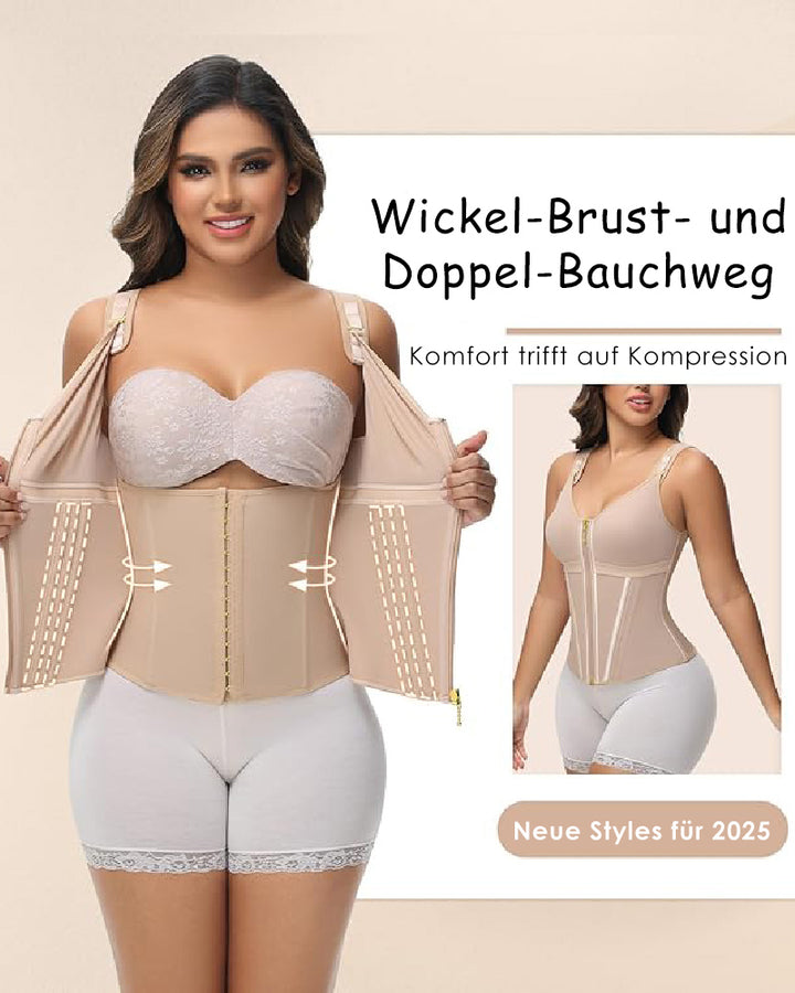 Shapshe® Damen Latex Korsett Bauchkontrolle Body Shaper Weste mit BH