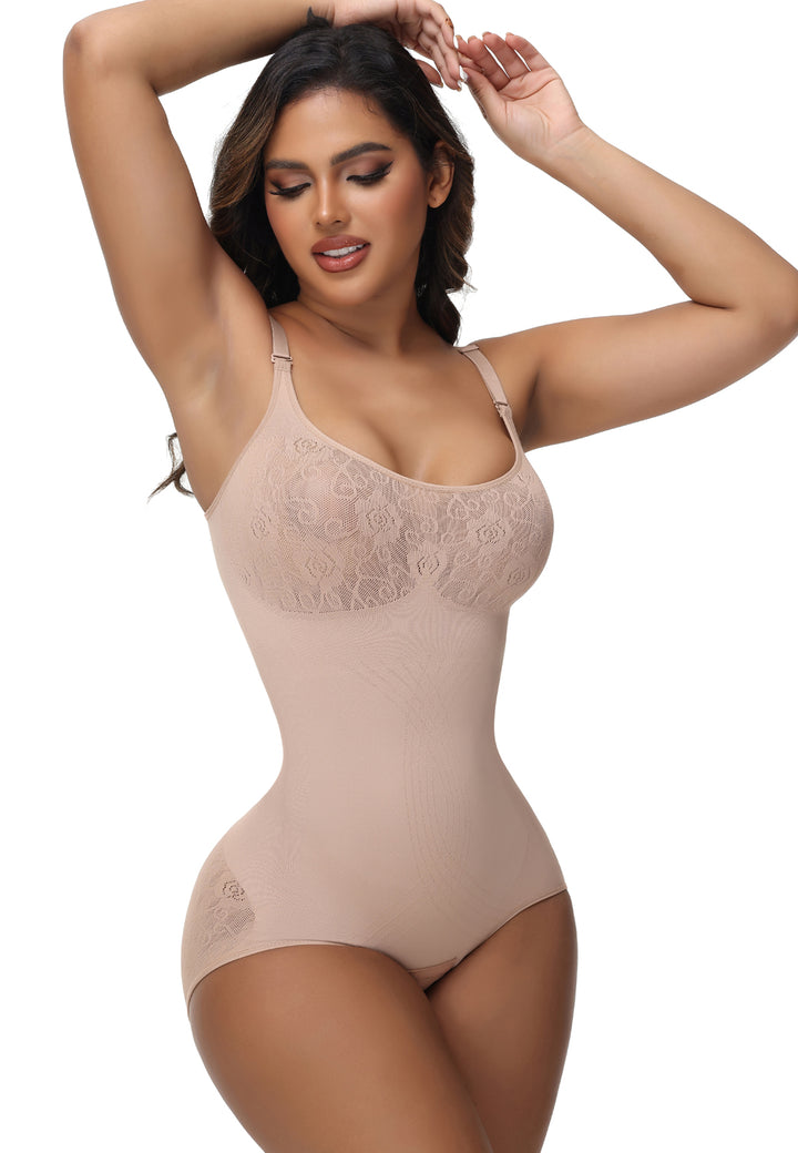Shapshe® Sexy Nahtloser Jacquard Bodysuit Bauchweg Shapewear
