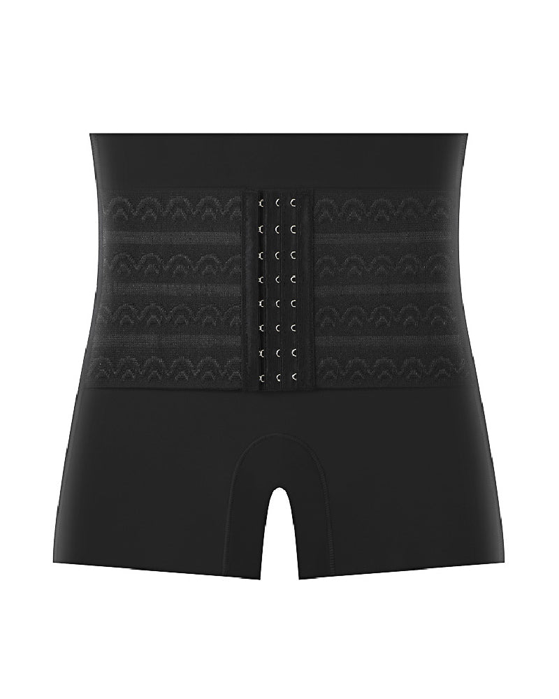 Mittelhoher Po Lifter Shapewear Shorts mit Hakengürtel