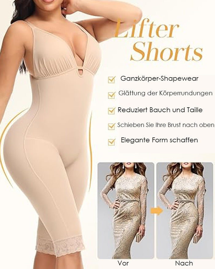 U Plunge Bauchweg Mittlerer Oberschenkel Bodysuit Nahtlose Fajas Shapewear
