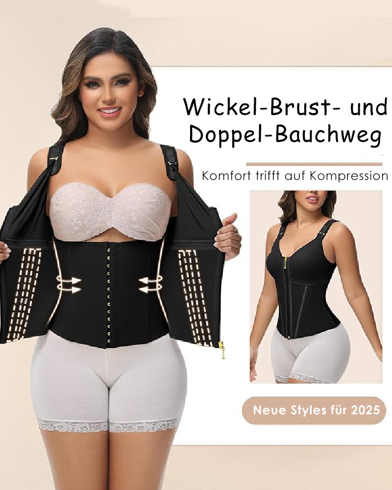 Shapshe® Damen Latex Korsett Bauchkontrolle Body Shaper Weste mit BH