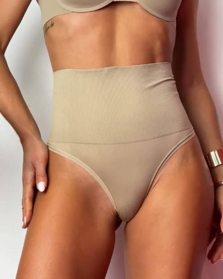 Hohe Taille Nahtloses Formendes Tanga Bauchkontrolle Unterwäsche