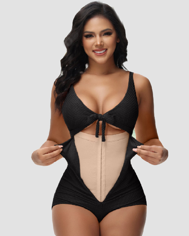 Shapshe® Cut-Out Knoten Vorne Bauchweg Shapewear Badeanzug