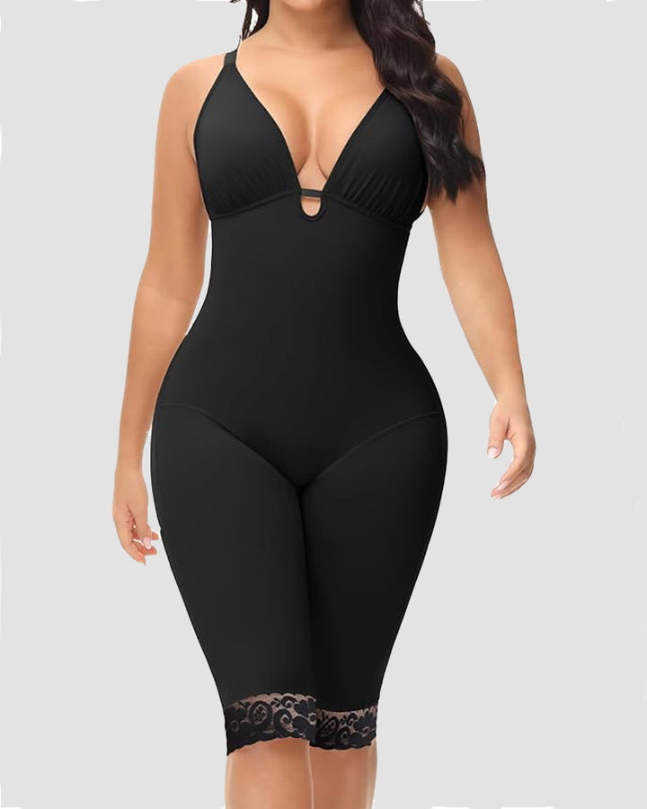 U Plunge Bauchweg Mittlerer Oberschenkel Bodysuit Nahtlose Fajas Shapewear