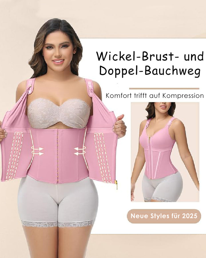 Shapshe® Damen Latex Korsett Bauchkontrolle Body Shaper Weste mit BH
