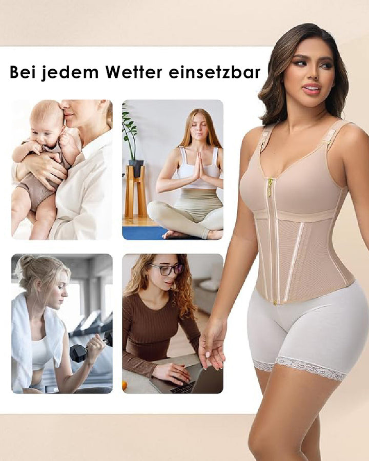 Shapshe® Damen Latex Korsett Bauchkontrolle Body Shaper Weste mit BH