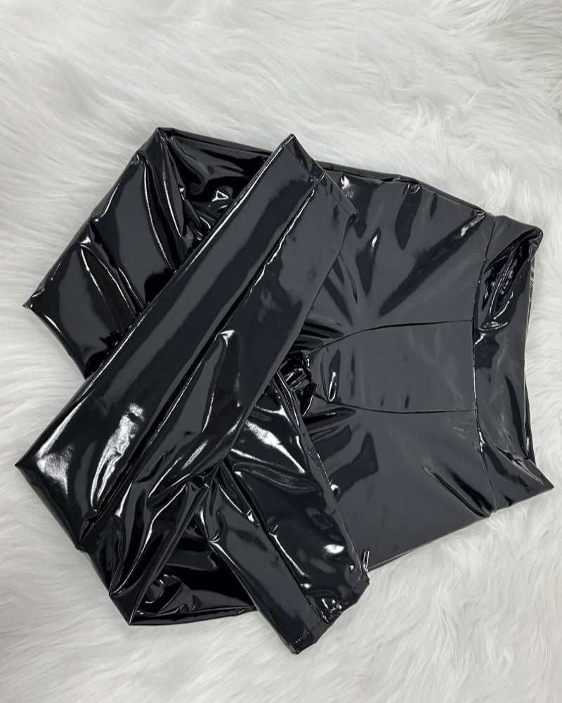 PU Leder Schmale Enganliegende Hose für Damen Modisch Vielseitig