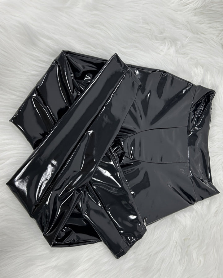 PU Leder Schmale Enganliegende Hose für Damen Modisch Vielseitig