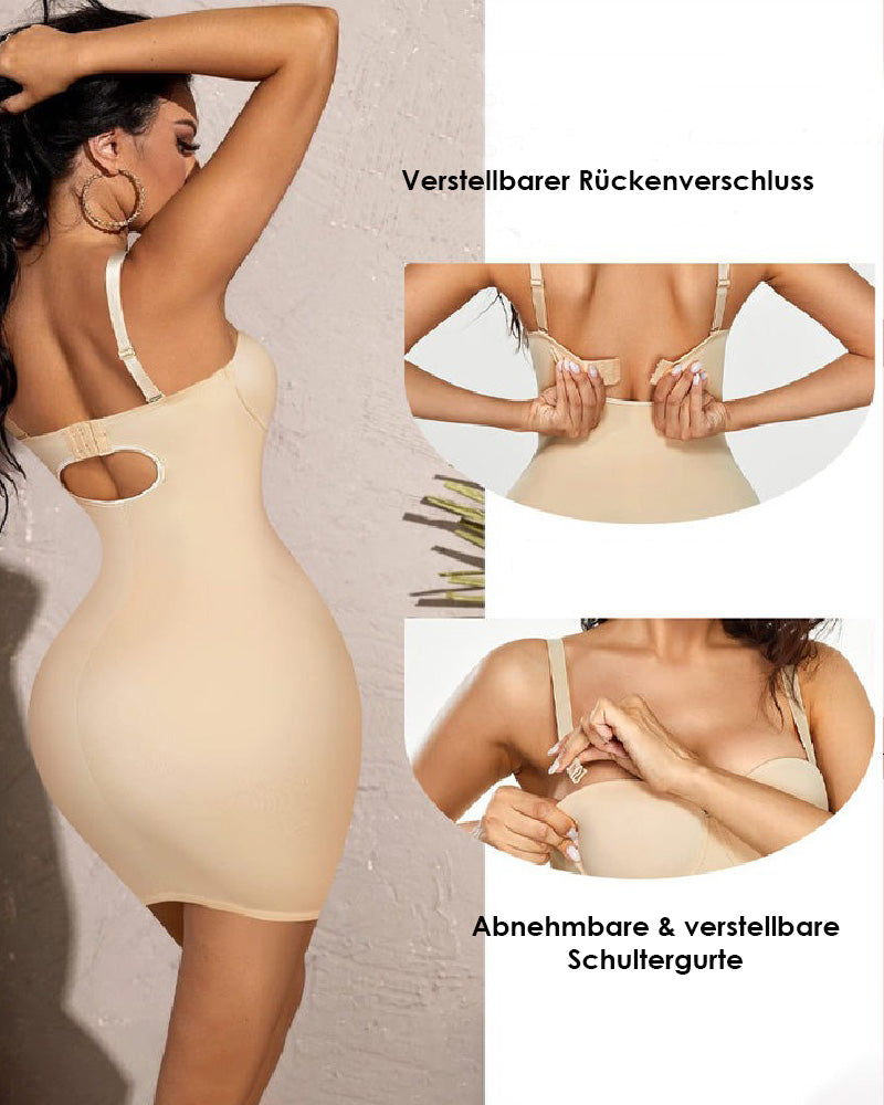 Trägerloses Bauchweg Bodycon Shapewear Kleid mit Eingebautem BH