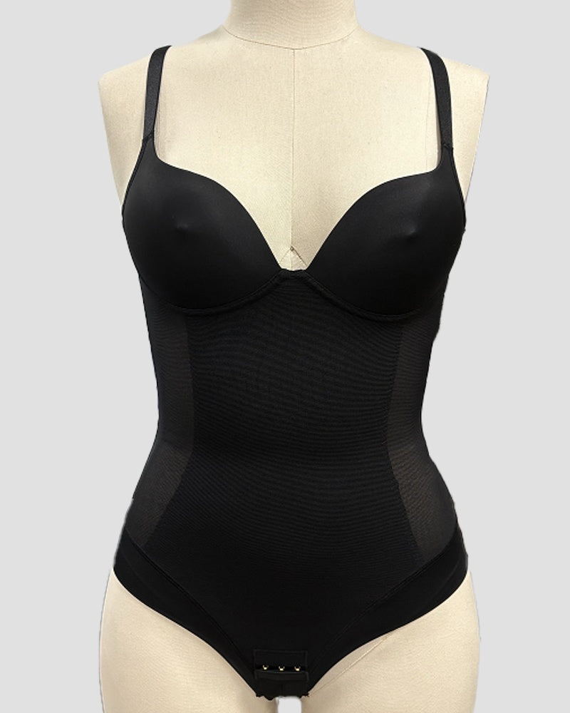 Shapshe® Damen Bauchweg Nippel BH Triangel Shapewear Bodysuit