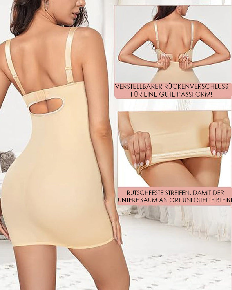 Trägerloses Bauchweg Bodycon Shapewear Kleid mit Eingebautem BH
