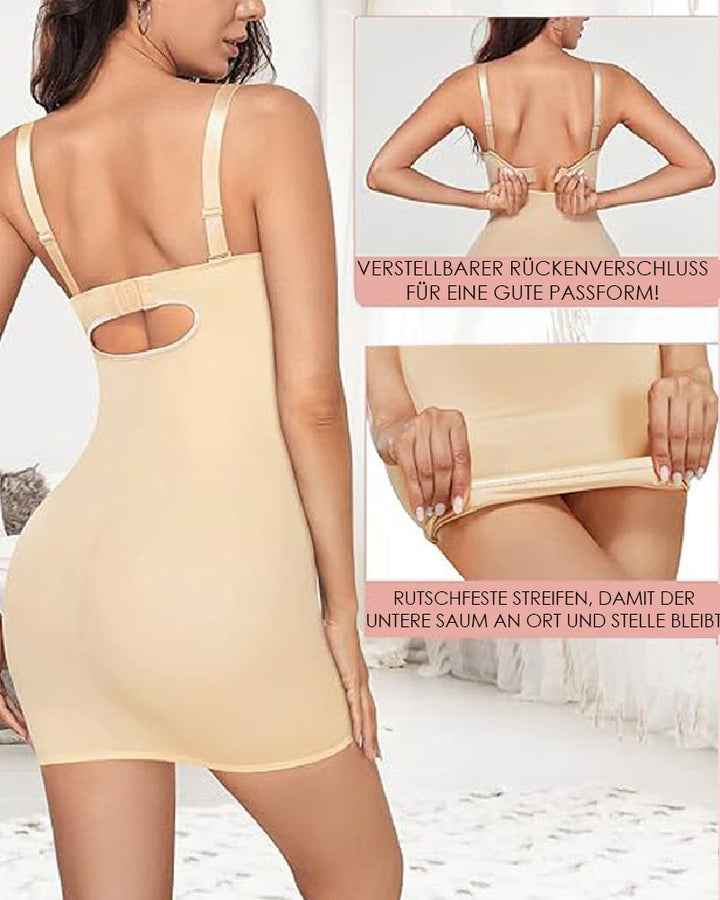 Trägerloses Bauchweg Bodycon Shapewear Kleid mit Eingebautem BH