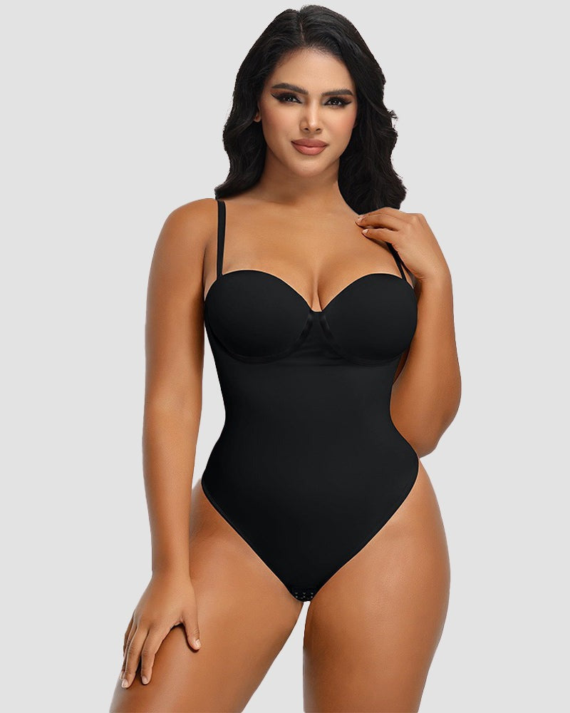 Bügel-Cups Schnürung Rücken Tanga Bodysuit