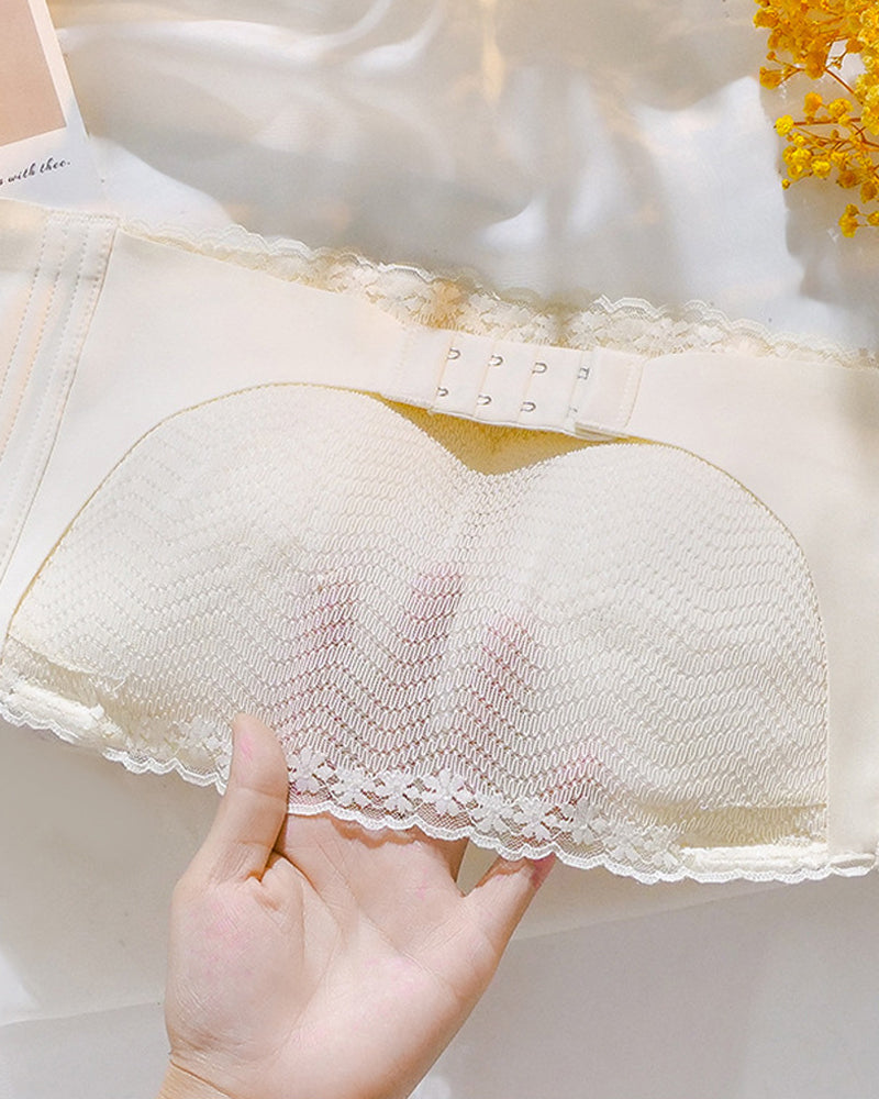 Damen Vorderverschluss Nahtloser Trägerloser Schlauchoberteil Anti-Exposition BH