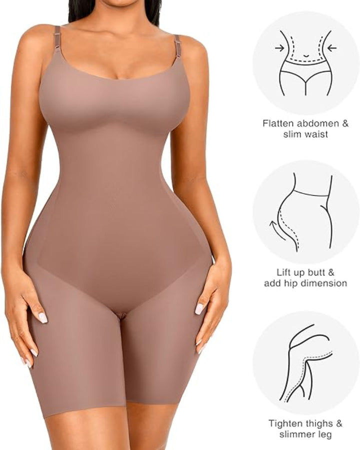 Nahtloser Butt Lifter Tummy Control Bodysuit mit Verstellriemen