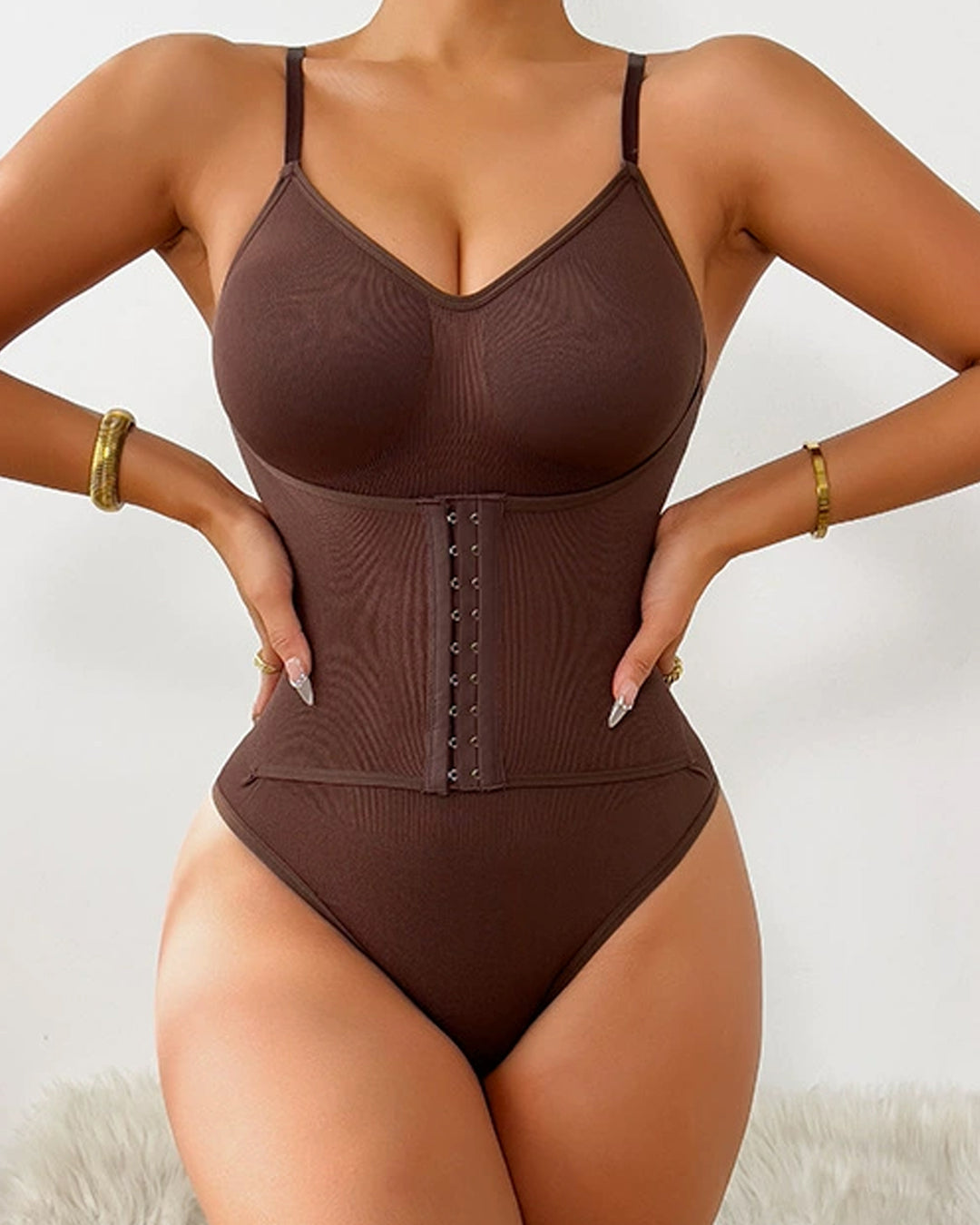 Doppellagiger Shapewear Bodysuit mit Verstärkter Taille und Bauchkontrolle