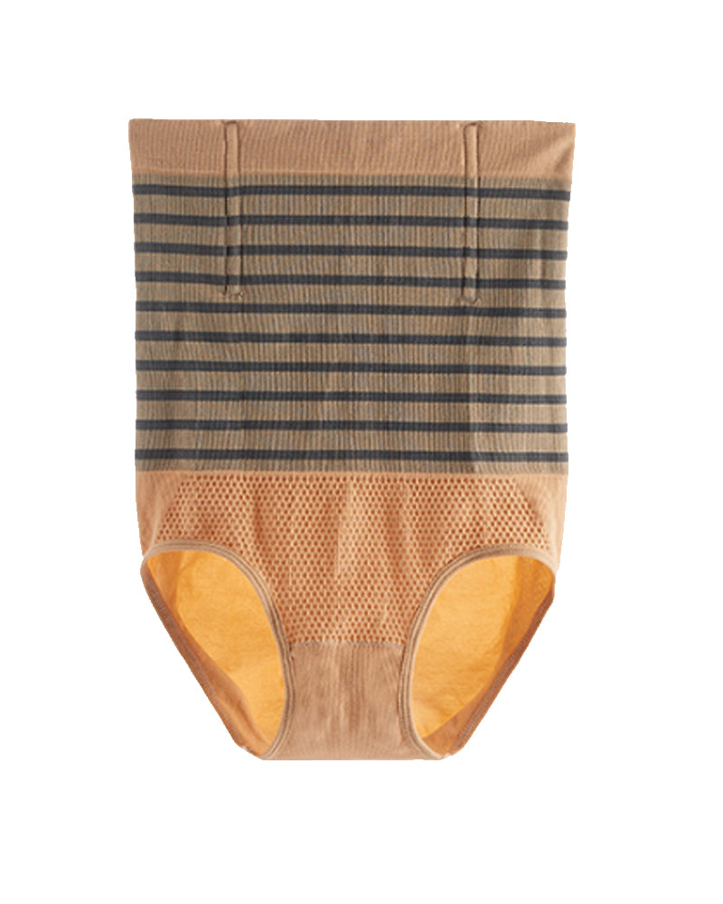 Damen Hohe Taille Gestreifte Bauchkontrolle Shapewear Po Lift Miederslip