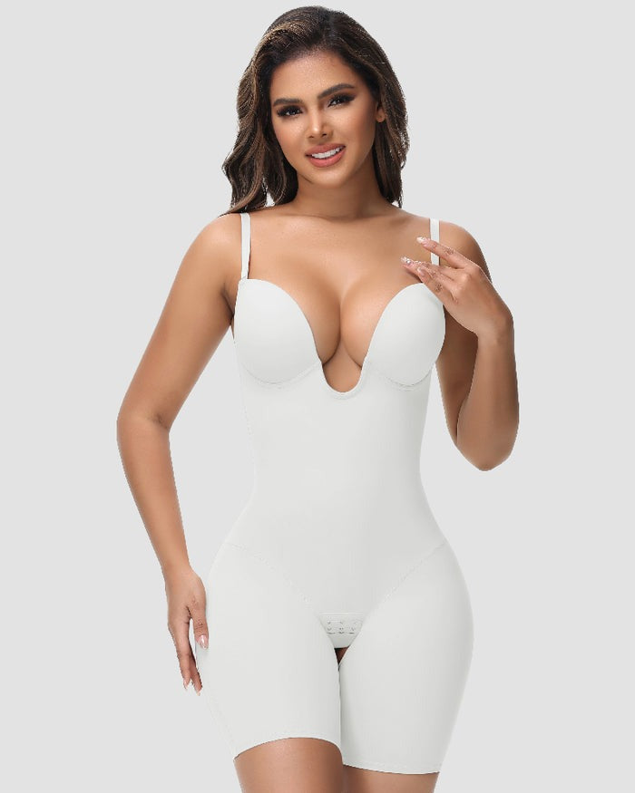 Shapshe® Damen U Plunge Bodysuit Bauchkontrolle mit Integriertem BH