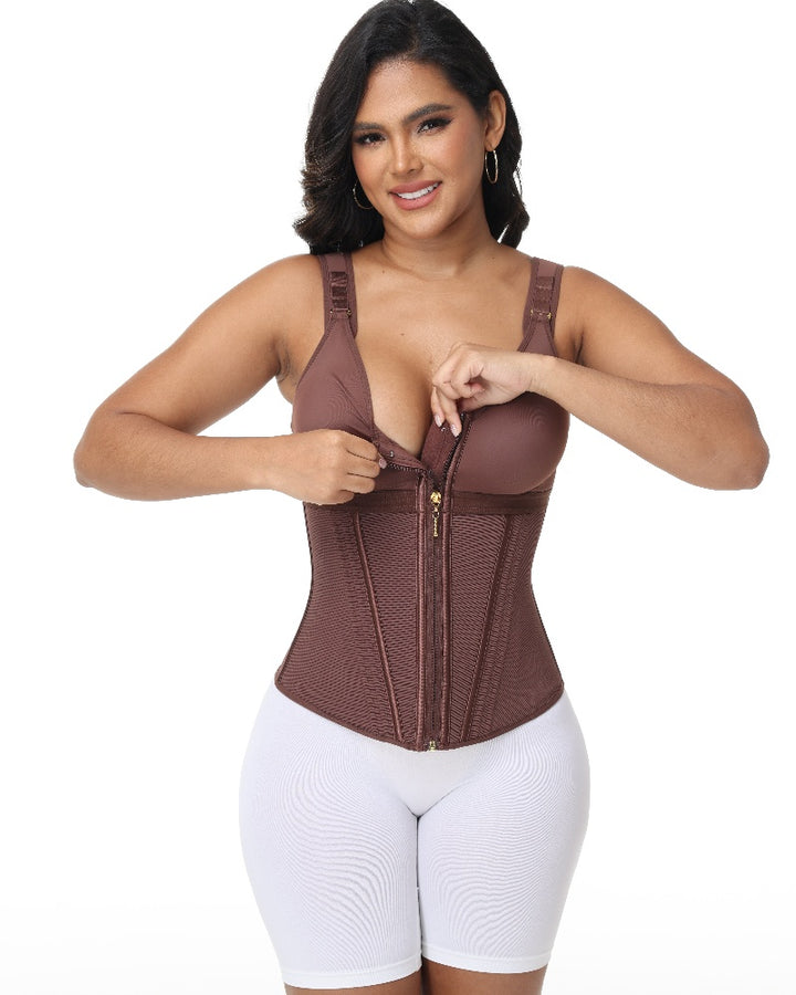 Shapshe® Damen Latex Korsett Bauchkontrolle Body Shaper Weste mit BH