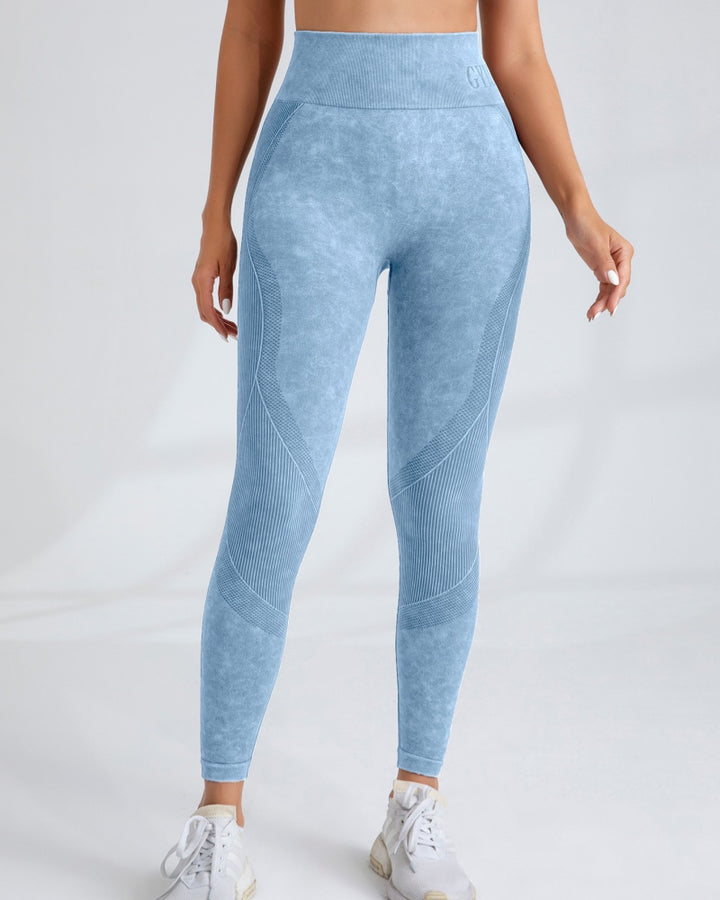 Nahtlose Yogahose Schnell Trocknend Hüfthebend Fitnesshose mit Buchstaben