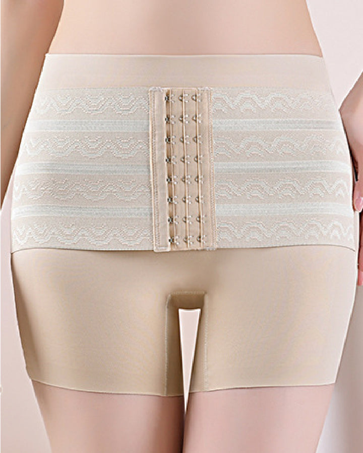 Mittelhoher Po Lifter Shapewear Shorts mit Hakengürtel