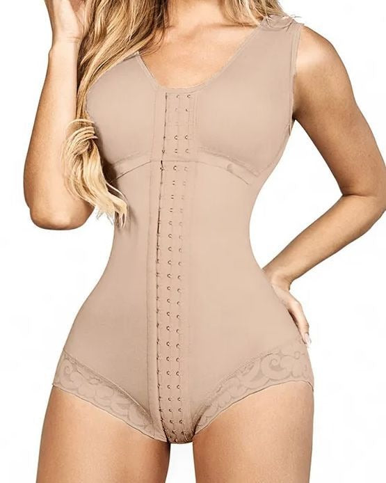 Shapshe® Damen Haken Ösen Brustunterstützung Shapewear Bauchweg Bodysuit