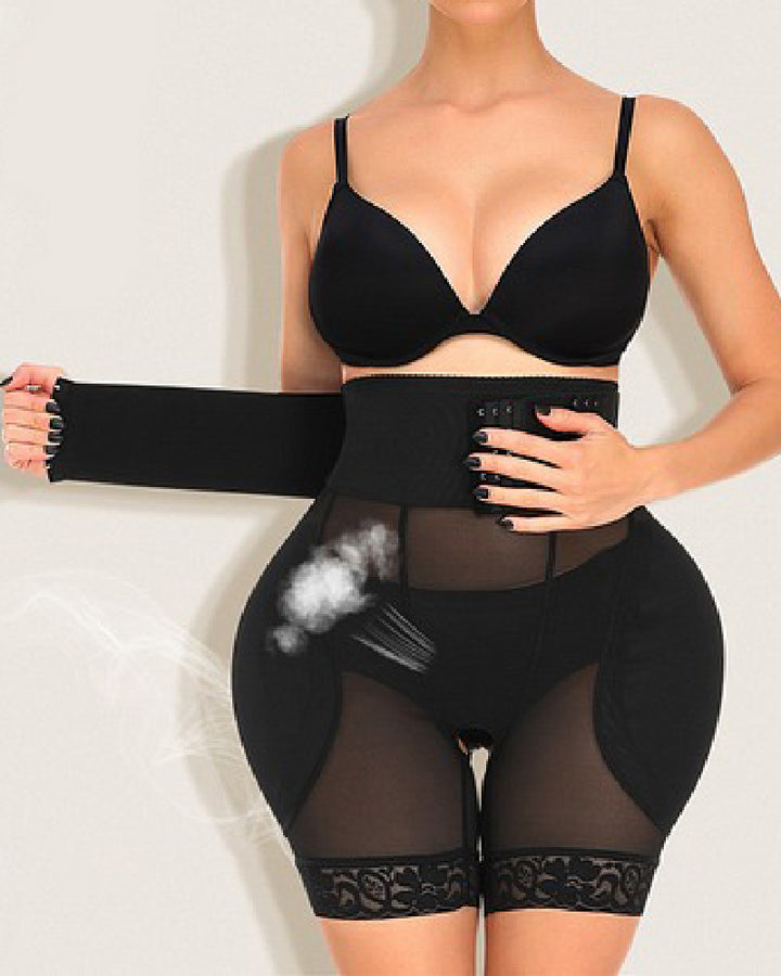 Damen Sanduhr Korsett Mesh Formende Shorts mit Schwammpolstern